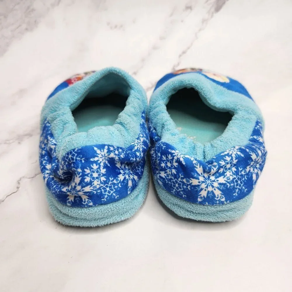 Frozen Disney Elsa and Anna Soft Slip On Slippers Girls Large 9/10